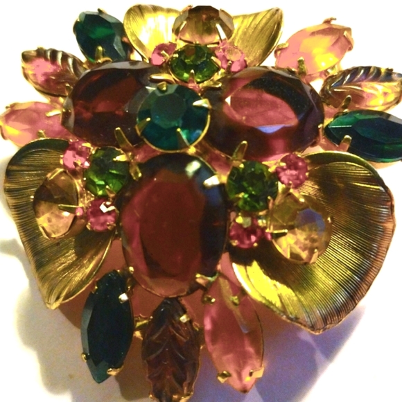 JULIANA MULTICOLORED VINTAGE BROOCH - Picture 3 of 3